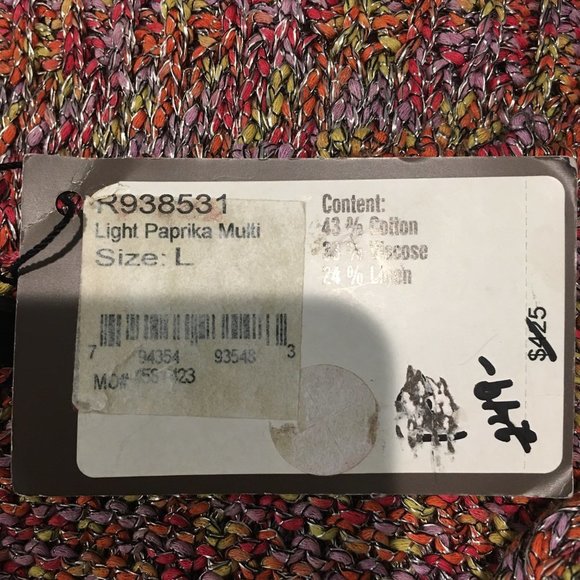 ST JOHN SPORT 2006 Light Paprika Multi Cotton Viscose Chunky Knit Tank Top Large - Picture 6 of 6